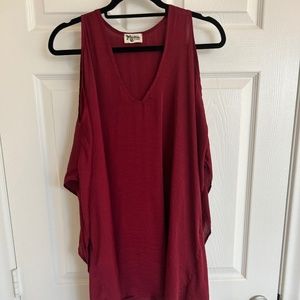 Show Me Your Mumu Blouse Maroon Wine Color Size XS